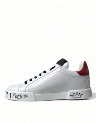 Dolce & Gabbana White Love Patch Portofino Classic Sneakers Shoes - EU36/US5.5