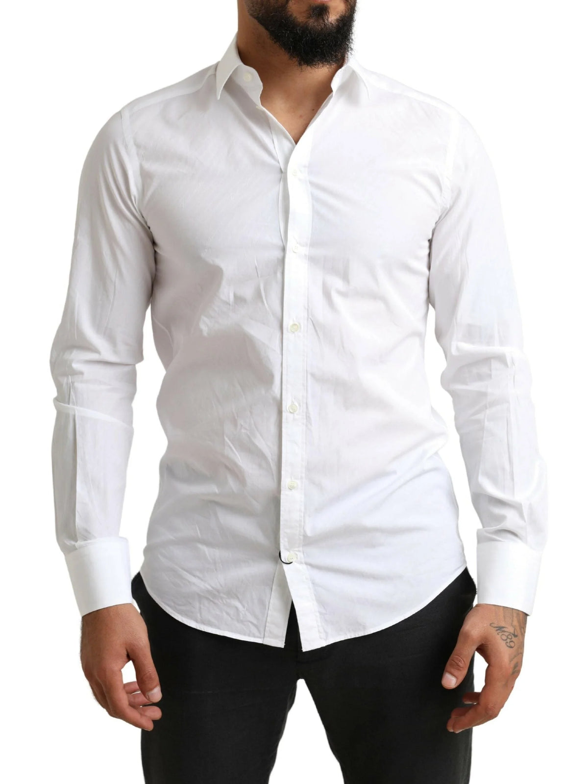 Dolce & Gabbana White MARTINI Cotton Dress Formal Shirt - IT39 | S - Shirts