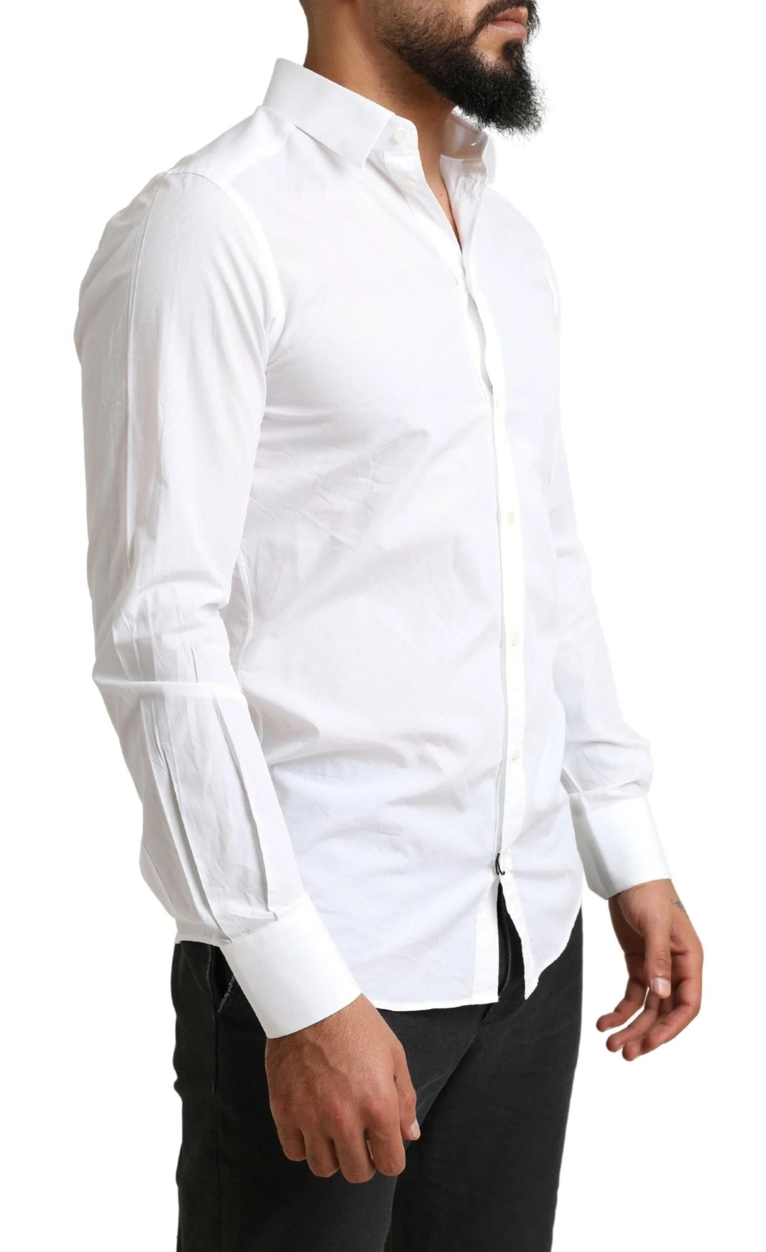 Dolce & Gabbana White MARTINI Cotton Dress Formal Shirt - IT39 | S - Shirts
