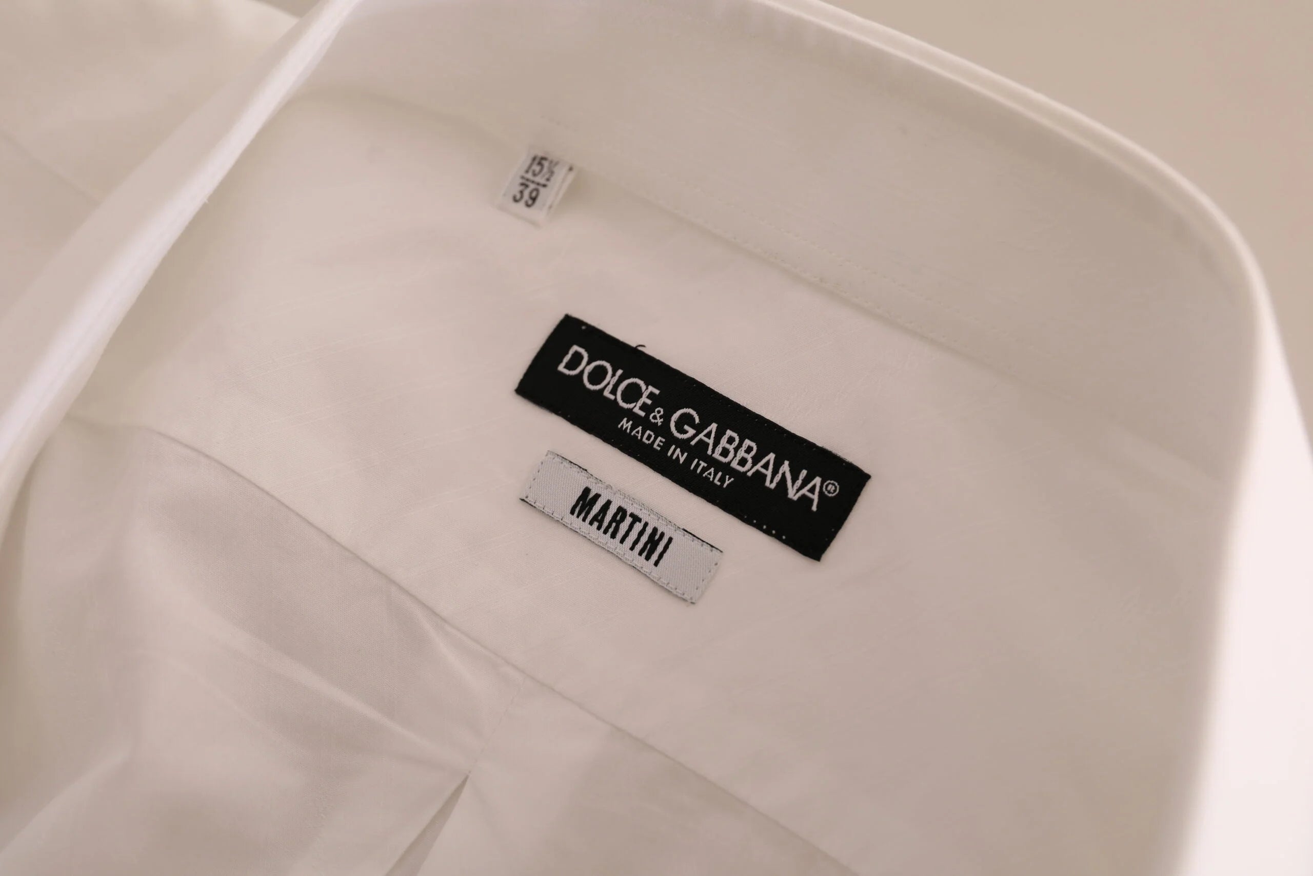 Dolce & Gabbana White MARTINI Cotton Dress Formal Shirt - IT39 | S - Shirts