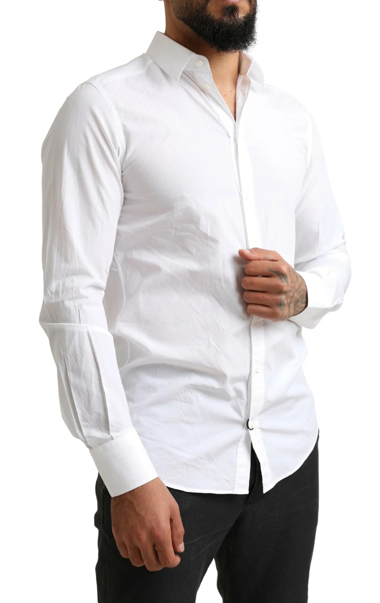 Dolce & Gabbana White MARTINI Cotton Dress Formal Shirt - IT39 | S - Shirts