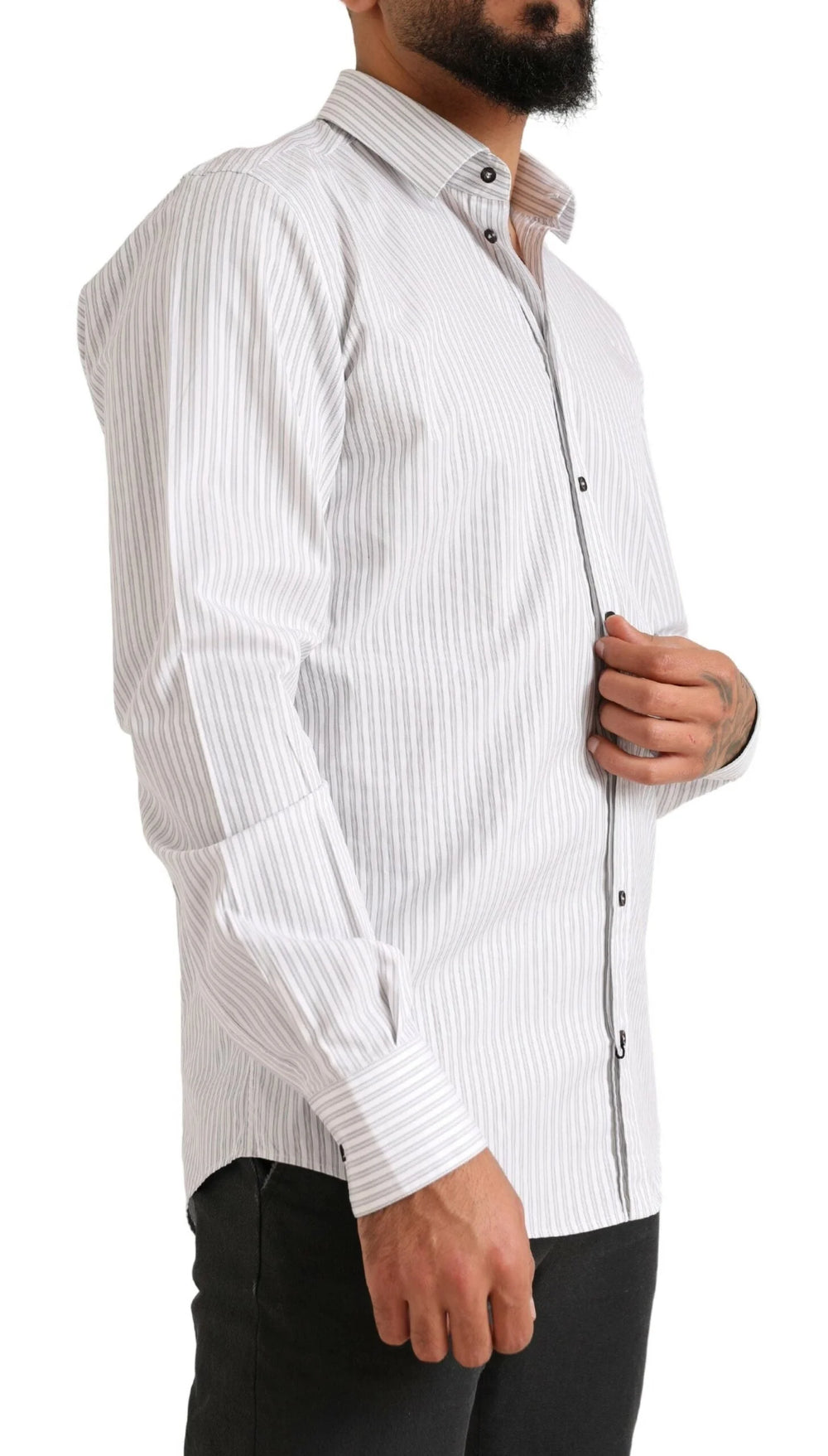 Dolce & Gabbana White MARTINI Cotton Stripe Dress Formal Shirt - IT38 | XS - Shirts