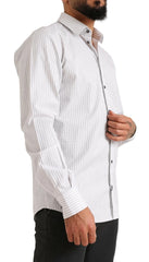 Dolce & Gabbana White MARTINI Cotton Stripe Dress Formal Shirt - IT38 | XS - Shirts