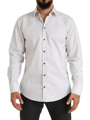 Dolce & Gabbana White MARTINI Cotton Stripe Dress Formal Shirt - IT38 | XS - Shirts