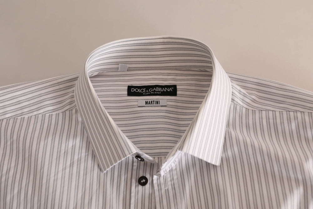 Dolce & Gabbana White MARTINI Cotton Stripe Dress Formal Shirt - IT38 | XS - Shirts