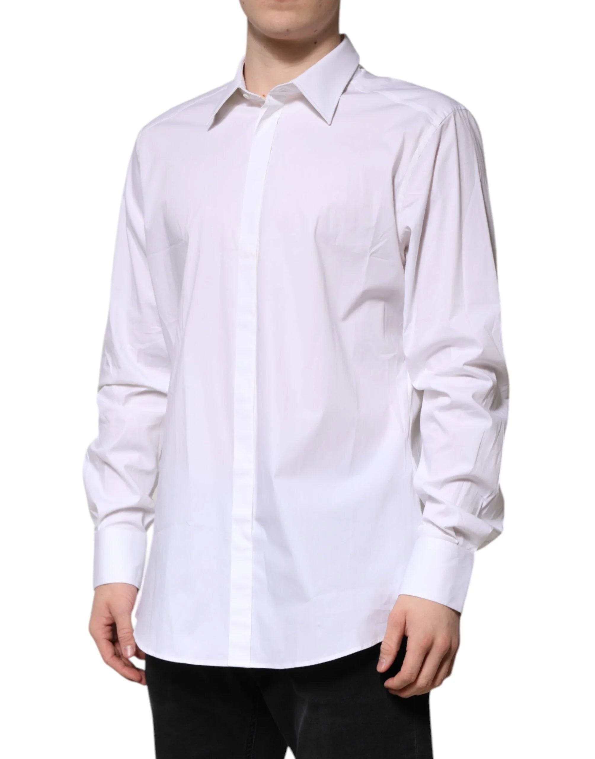 Dolce & Gabbana White MARTINI Long Sleeve Dress Formal Shirt - IT40 | M - Shirts
