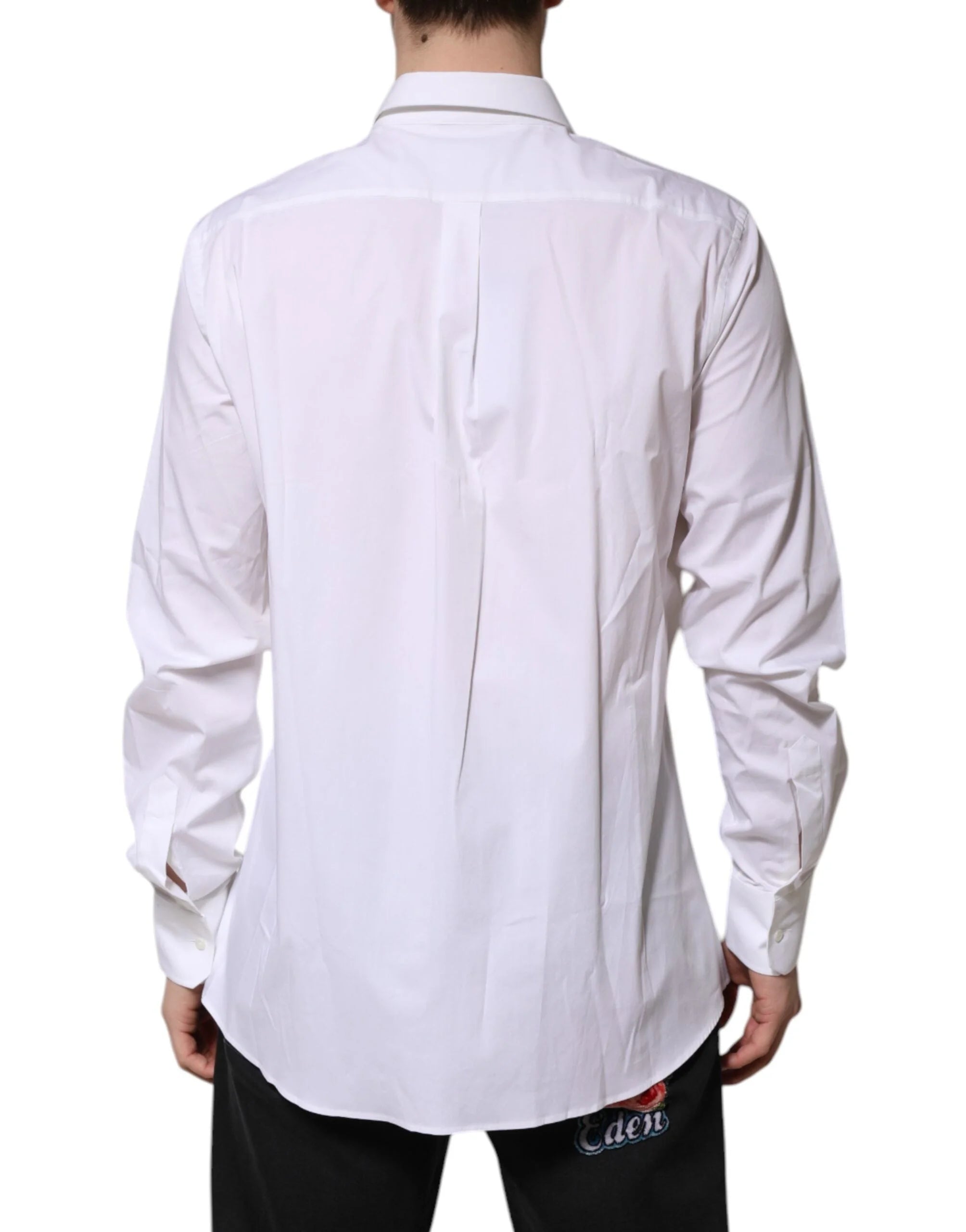 Dolce & Gabbana White MARTINI Long Sleeve Dress Formal Shirt - IT43 | 2XL - Shirts