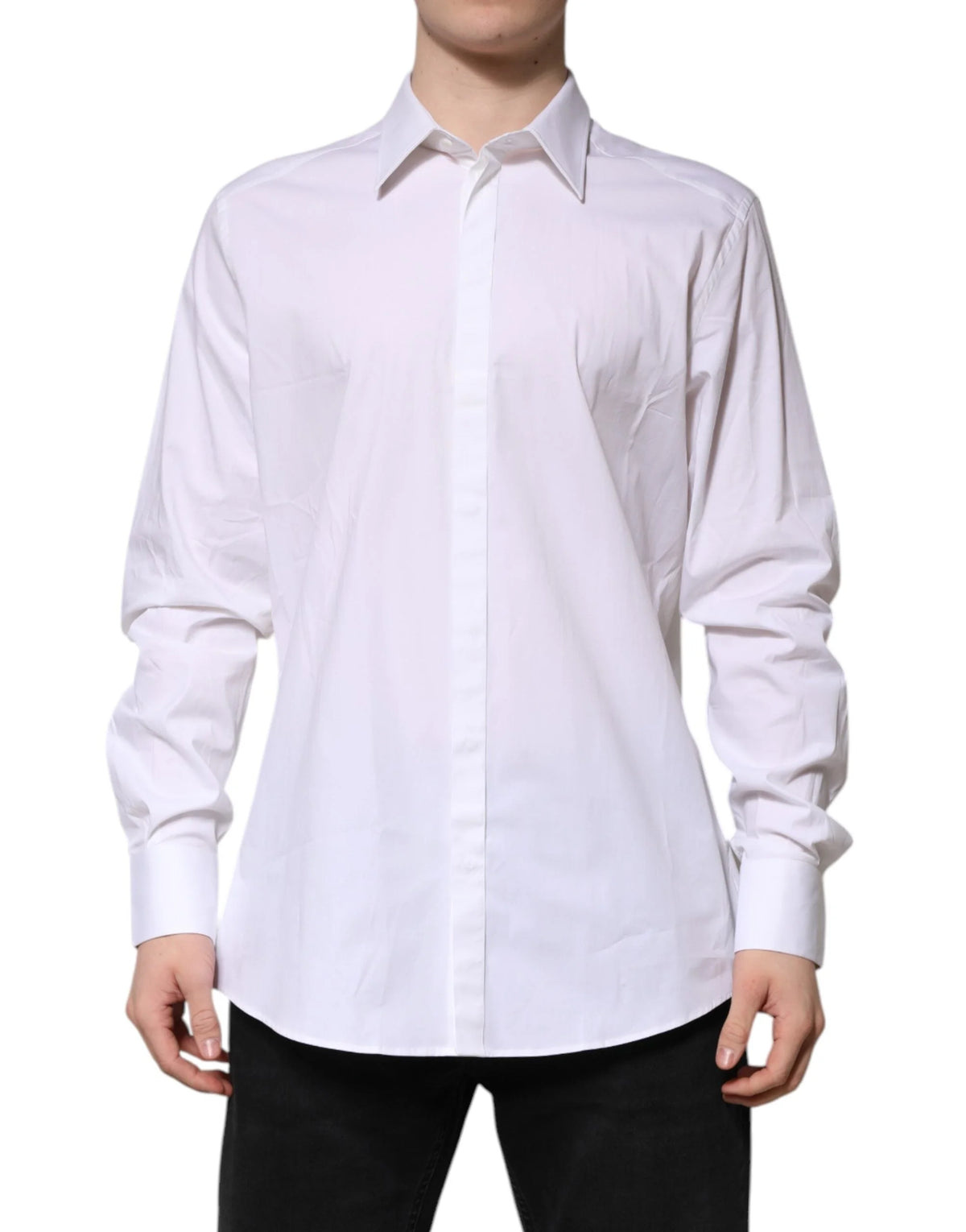 Dolce & Gabbana White MARTINI Long Sleeve Dress Formal Shirt - IT43 | 2XL - Shirts