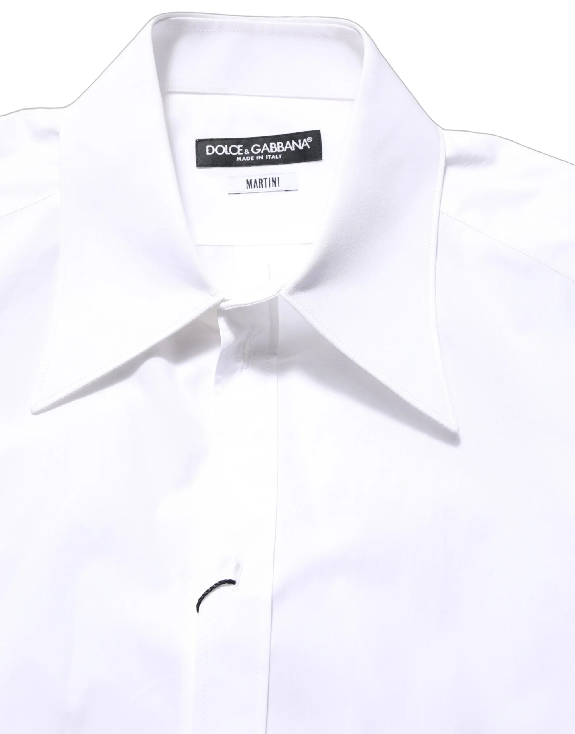 Dolce & Gabbana White MARTINI Long Sleeves Men Dress Shirt - IT40 | M