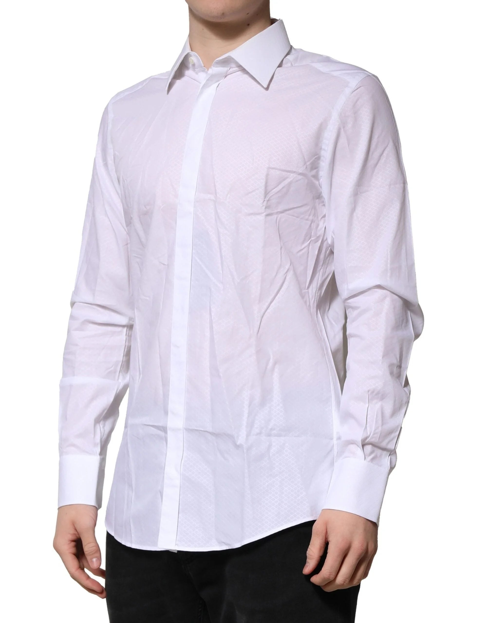 Dolce & Gabbana White MARTINI Long Sleeves Men Formal Shirt - IT40 | M - Shirts