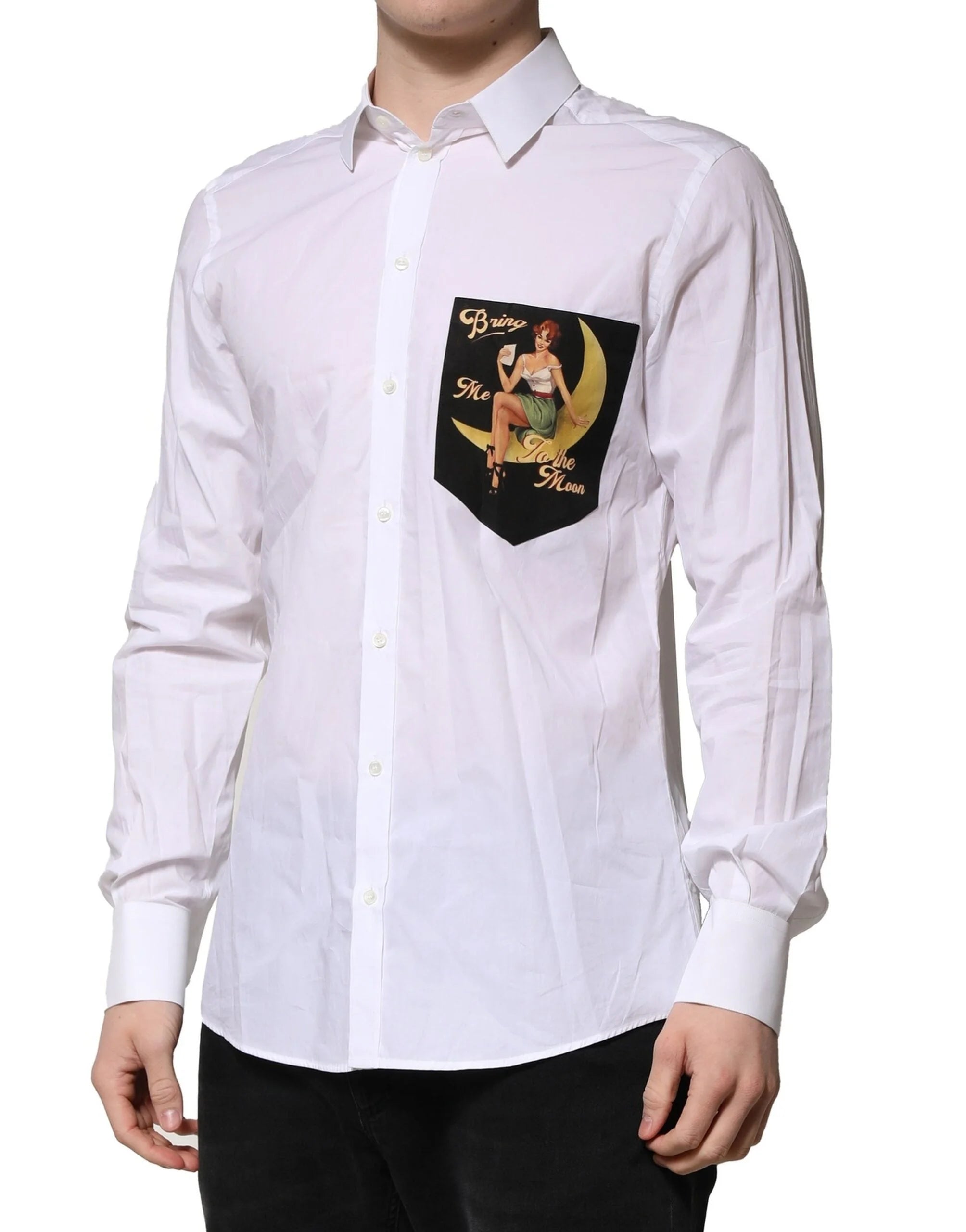 Dolce & Gabbana White MARTINI Long Sleeves Men Formal Shirt - Shirts