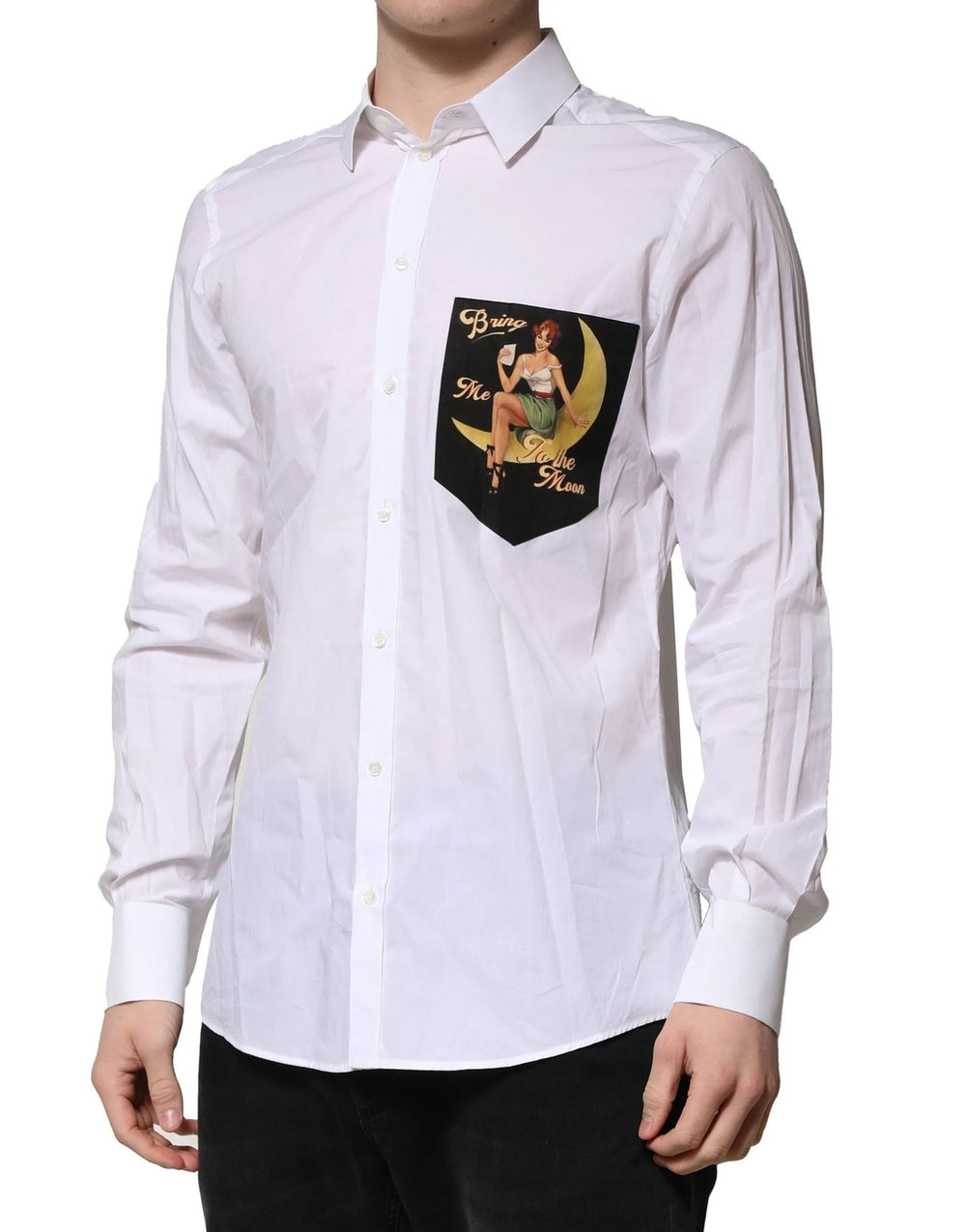 Dolce & Gabbana White MARTINI Long Sleeves Men Formal Shirt - Shirts