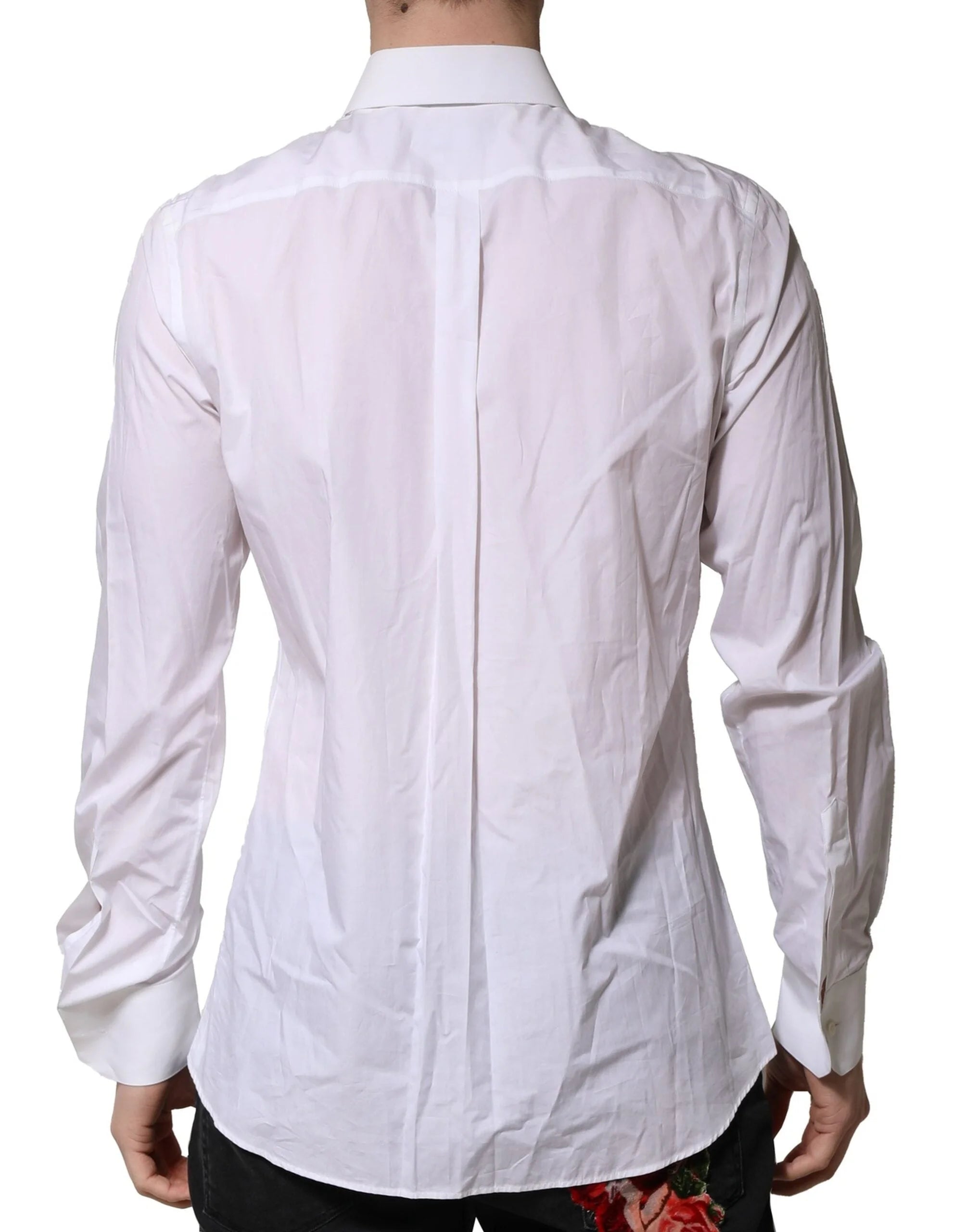 Dolce & Gabbana White MARTINI Long Sleeves Men Formal Shirt - Shirts