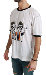 Dolce & Gabbana White Men Print #dgfamily Cotton T-shirt - IT44 | XS - T-Shirts