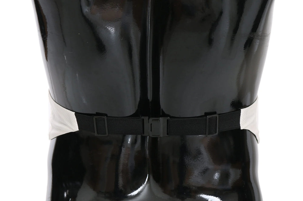 Dolce & Gabbana White Men Waist Belt 100% Silk Cummerbund - Suspenders