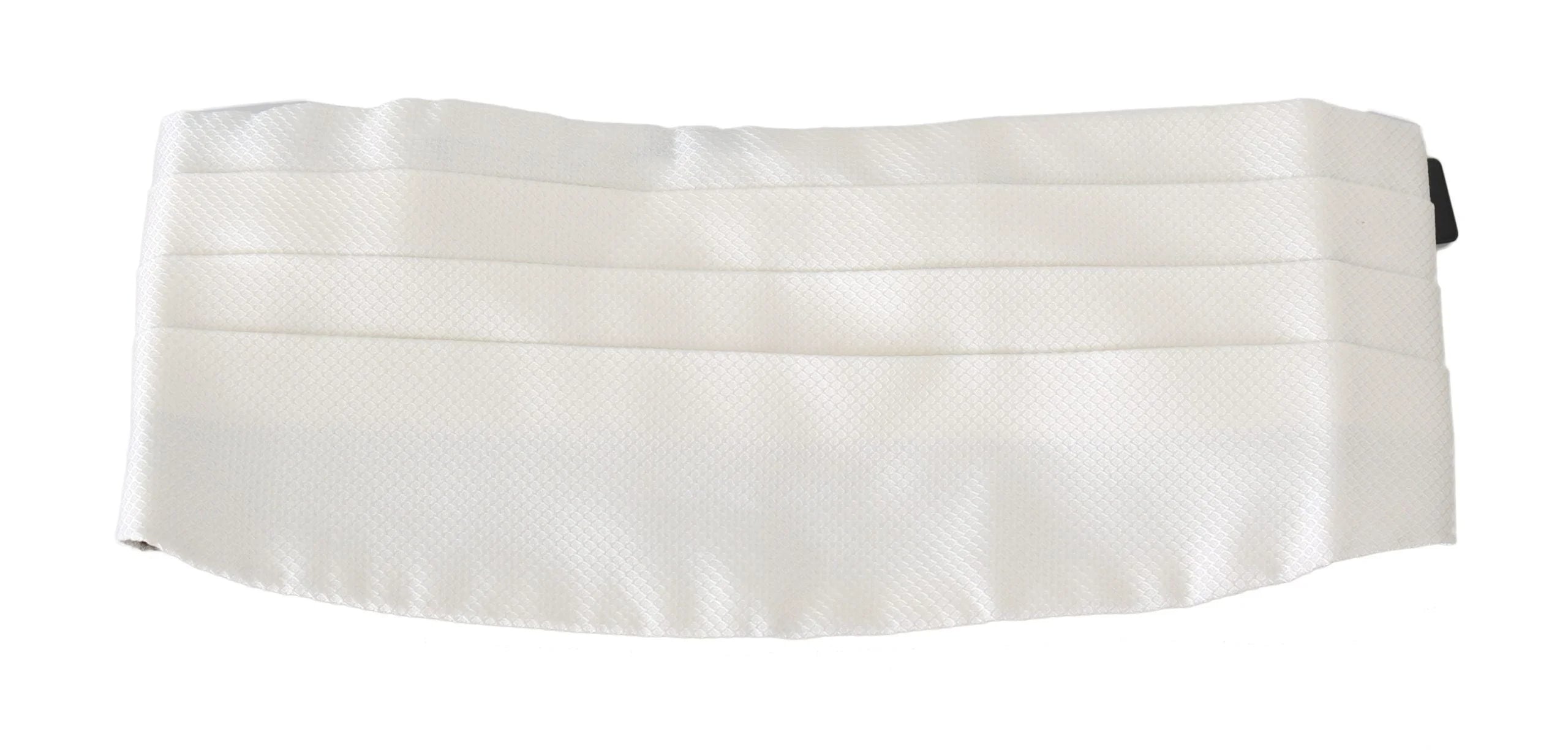 Dolce & Gabbana White Men Waist Belt 100% Silk Cummerbund - Traditional Clothing Accessories