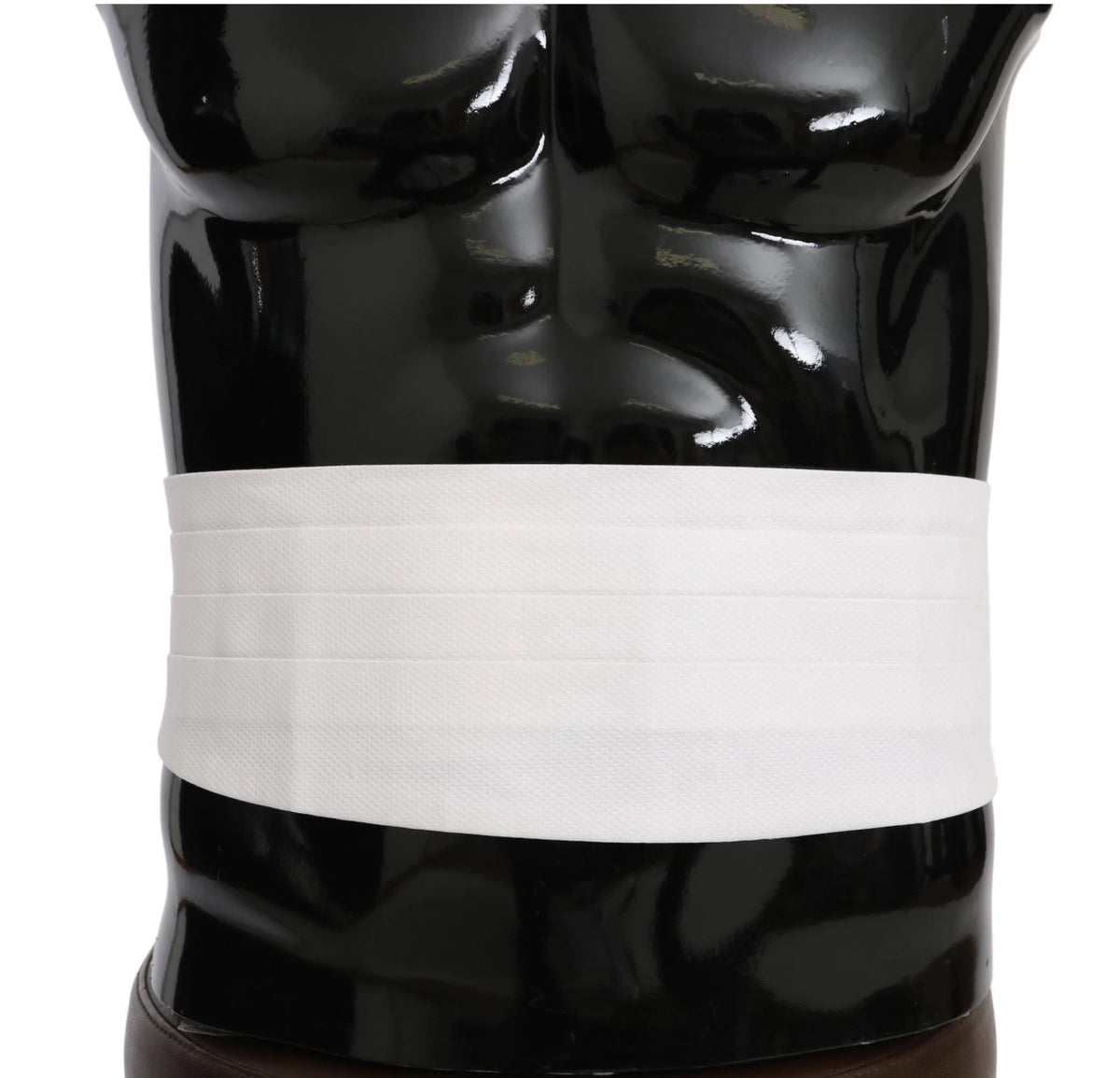 Dolce & Gabbana White Men Waist Belt Cotton Cummerbund - Sashes