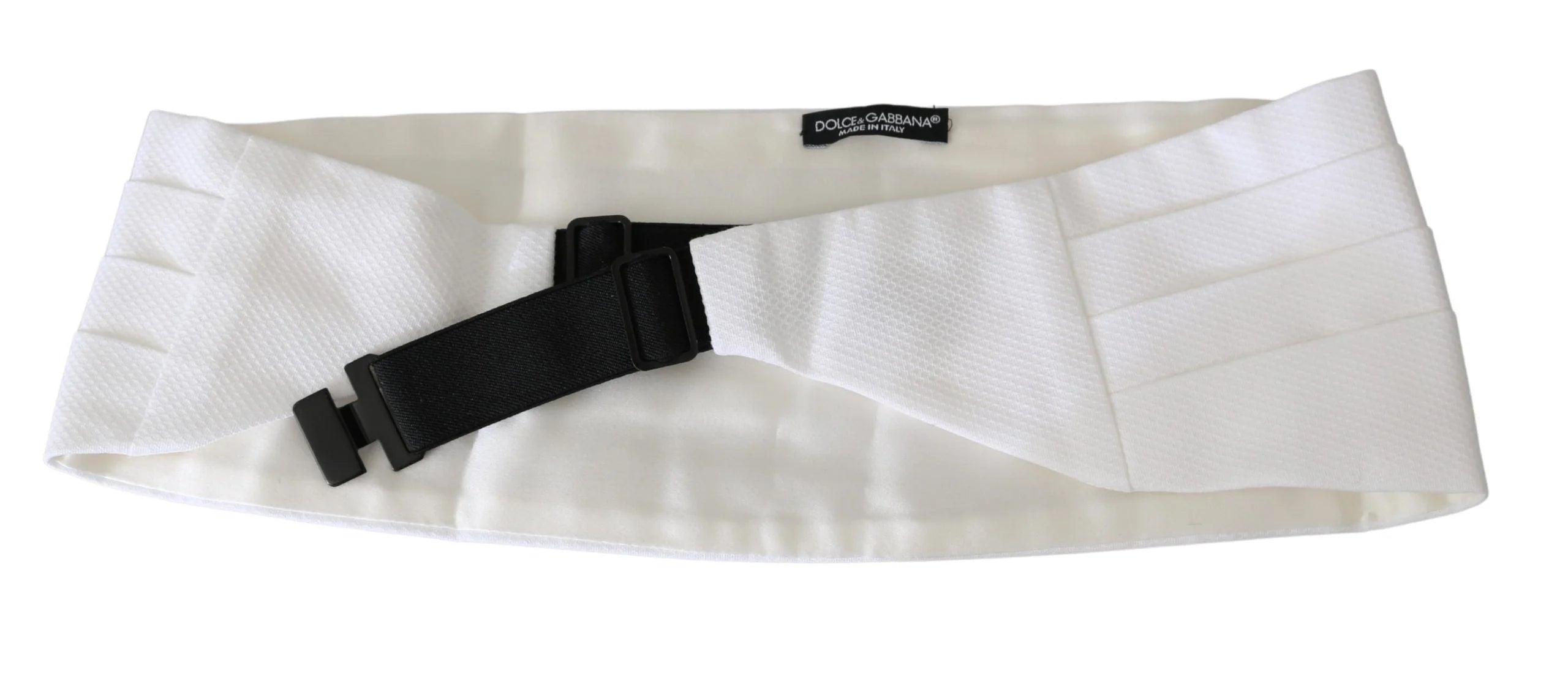 Dolce & Gabbana White Men Waist Belt Cotton Cummerbund - Sashes