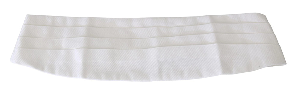 Dolce & Gabbana White Men Waist Belt Cotton Cummerbund - Sashes