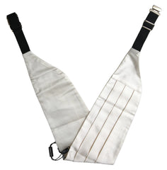 Dolce & Gabbana White Men Wide Waist Silk Belt Cummerbund - IT48 | M - Belts