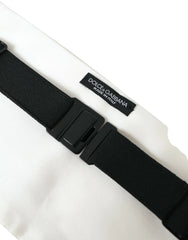 Dolce & Gabbana White Men Wide Waist Silk Belt Cummerbund - IT48 | M - Sashes