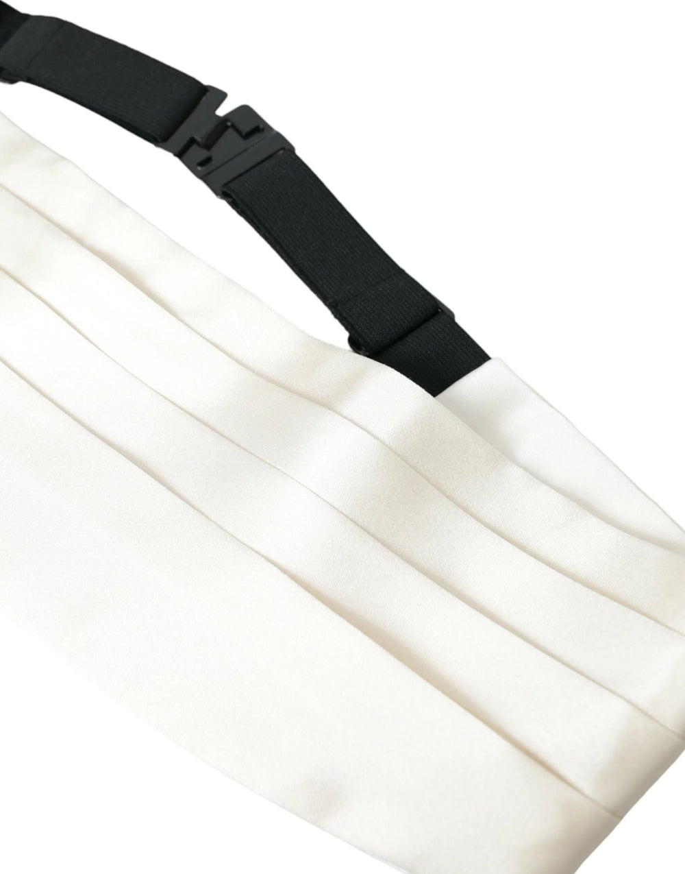 Dolce & Gabbana White Men Wide Waist Silk Belt Cummerbund - IT48 | M - Sashes