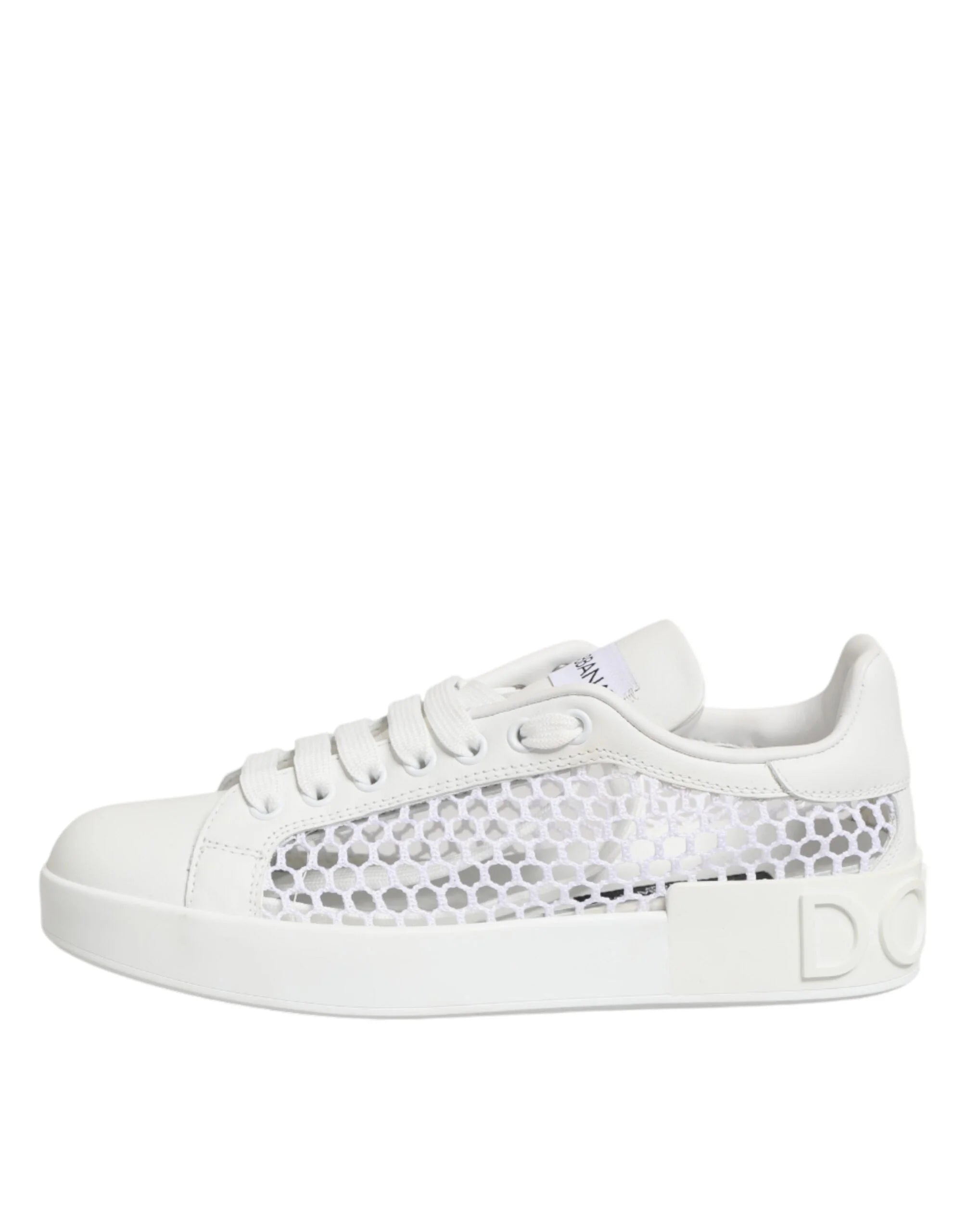 Dolce & Gabbana White Mesh Inserts Low Top Sneakers Shoes - Sneakers