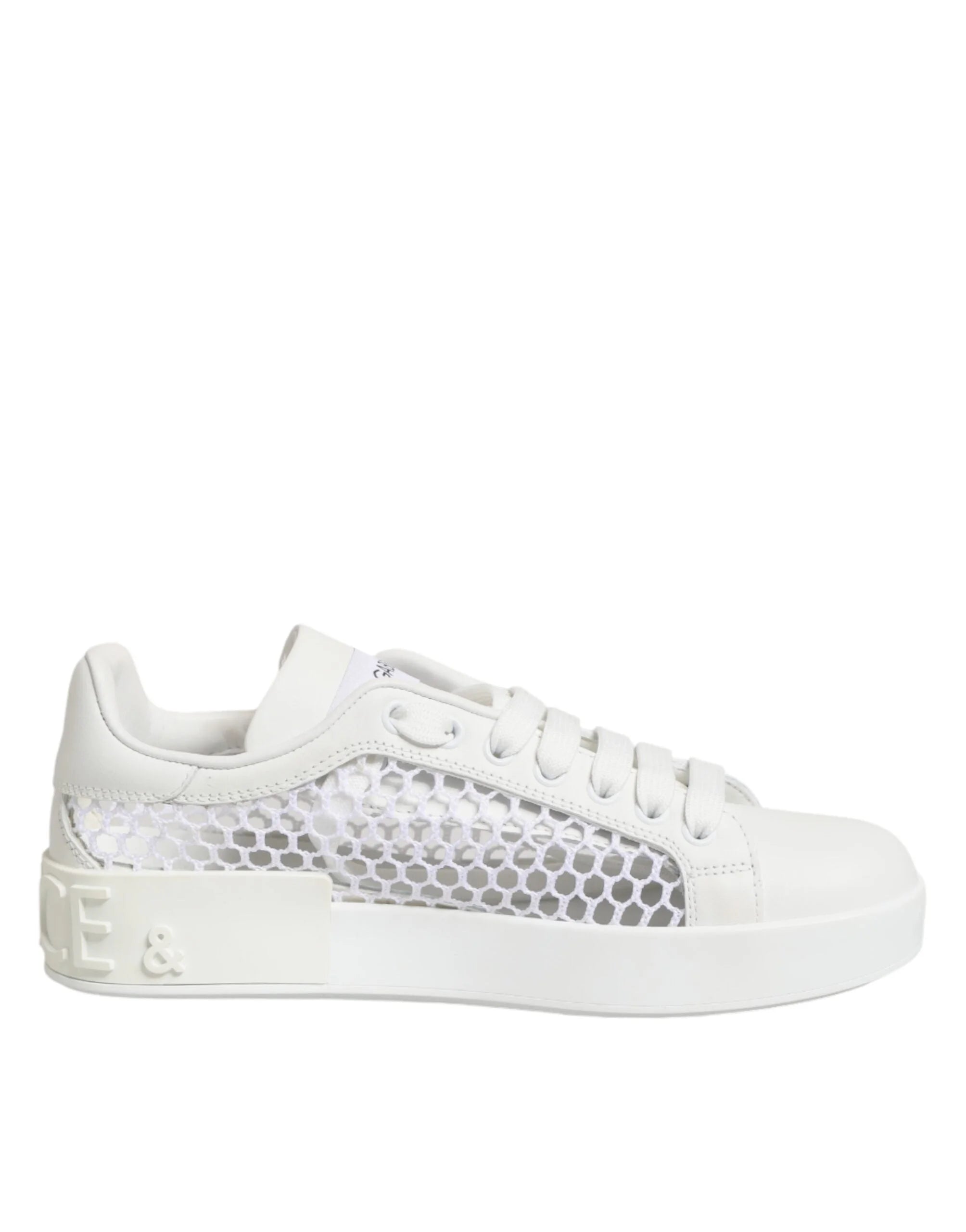 Dolce & Gabbana White Mesh Inserts Low Top Sneakers Shoes - Sneakers
