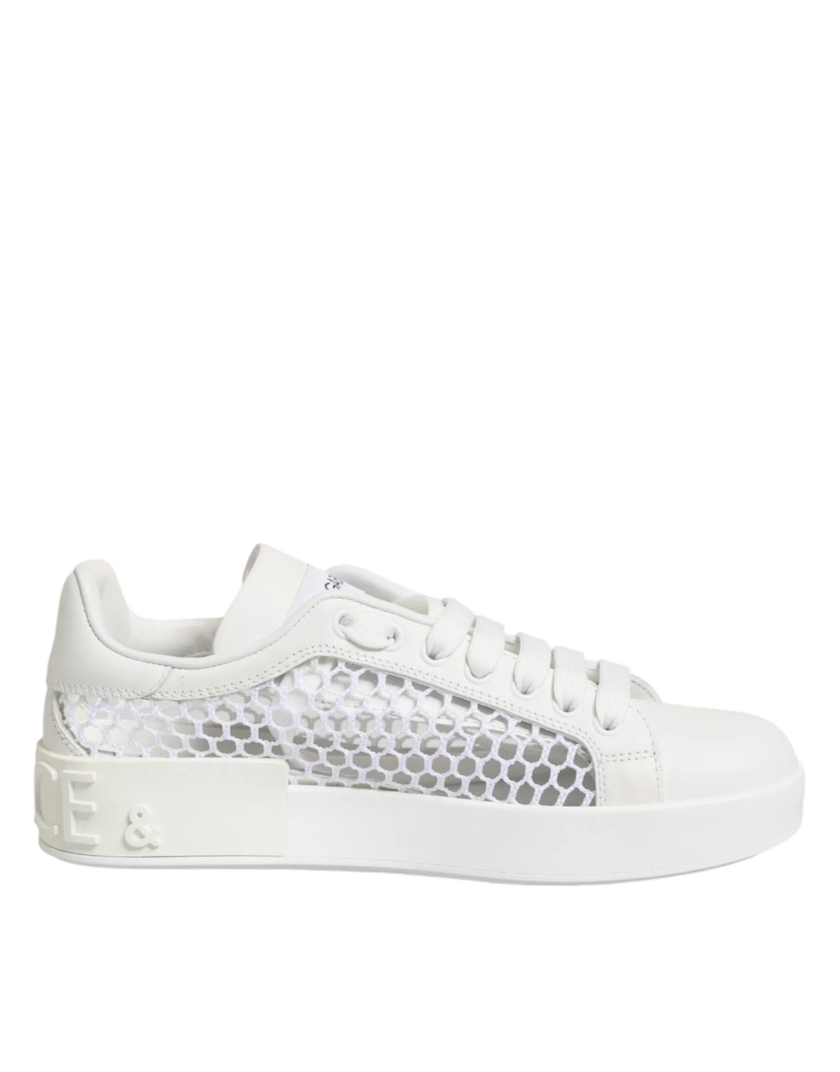 Dolce & Gabbana White Mesh Inserts Low Top Sneakers Shoes - Sneakers