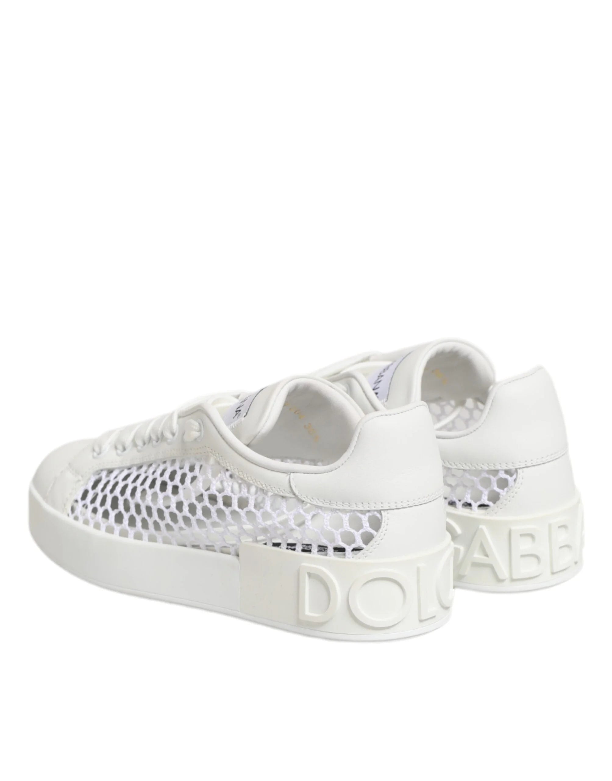 Dolce & Gabbana White Mesh Inserts Low Top Sneakers Shoes - Sneakers