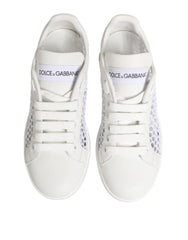 Dolce & Gabbana White Mesh Inserts Low Top Sneakers Shoes - Sneakers