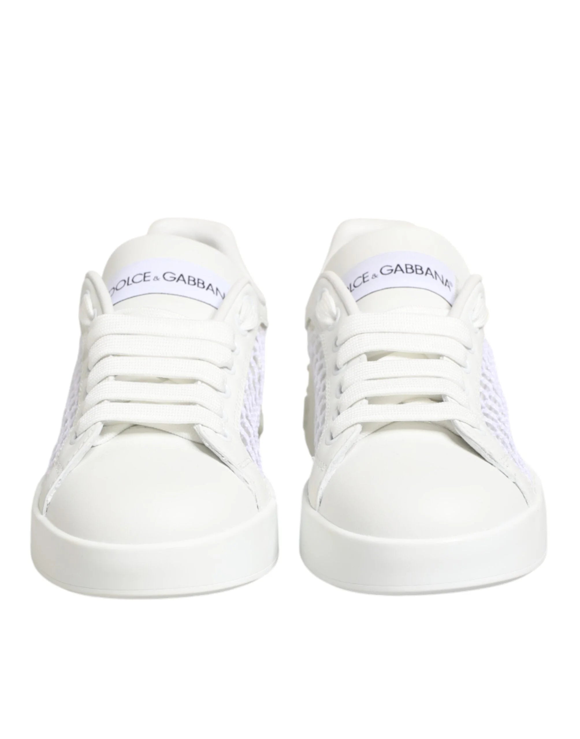Dolce & Gabbana White Mesh Inserts Low Top Sneakers Shoes - Sneakers