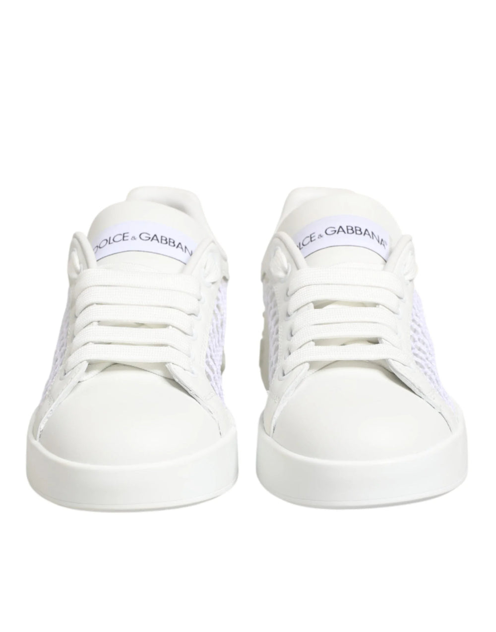 Dolce & Gabbana White Mesh Inserts Low Top Sneakers Shoes - Sneakers