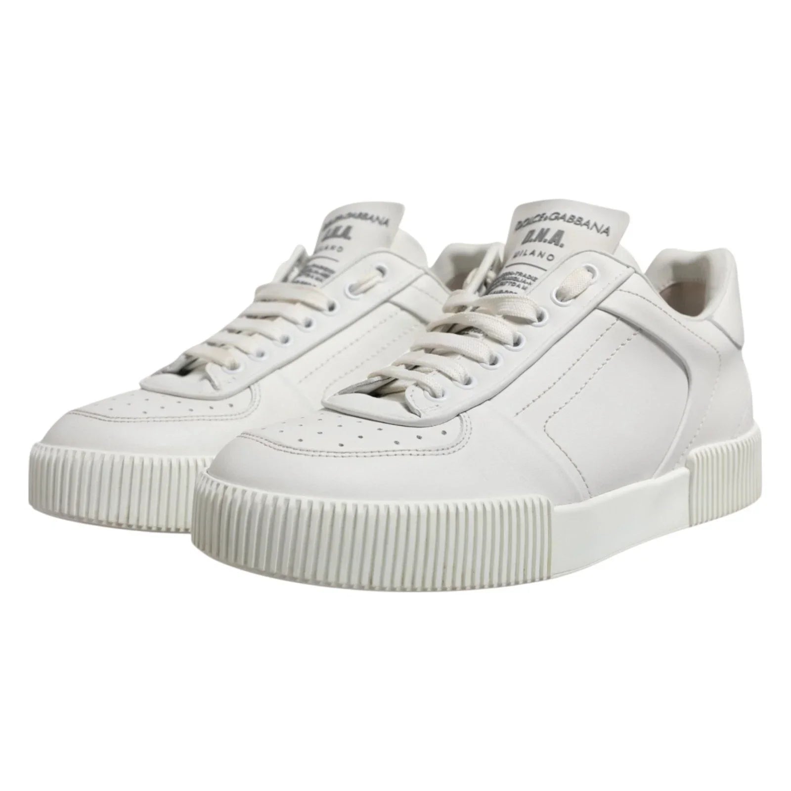 Dolce & Gabbana White Miami Leather Low Top Men Sneakers Shoes - EU40/US7 - Sneakers