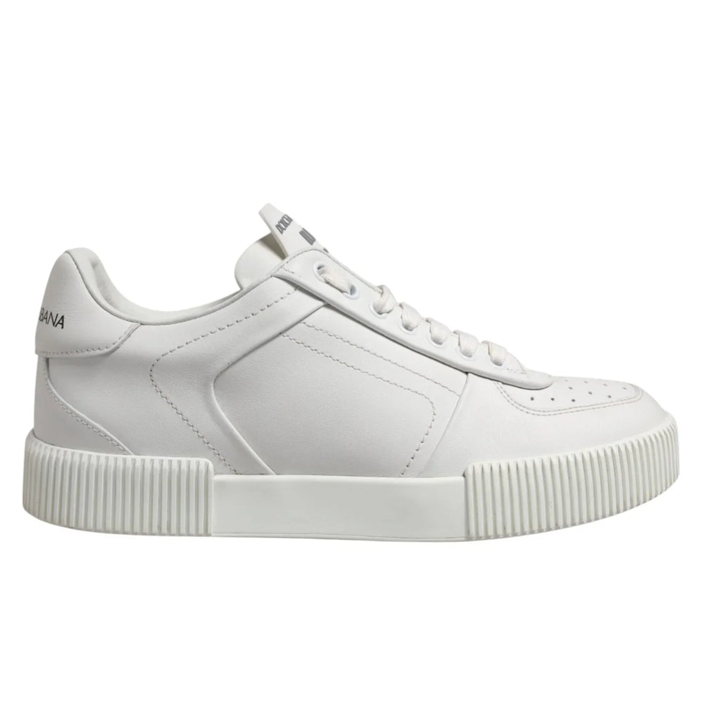 Dolce & Gabbana White Miami Leather Low Top Men Sneakers Shoes - EU40/US7 - Sneakers
