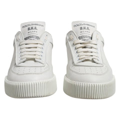 Dolce & Gabbana White Miami Leather Low Top Men Sneakers Shoes - EU40/US7 - Sneakers