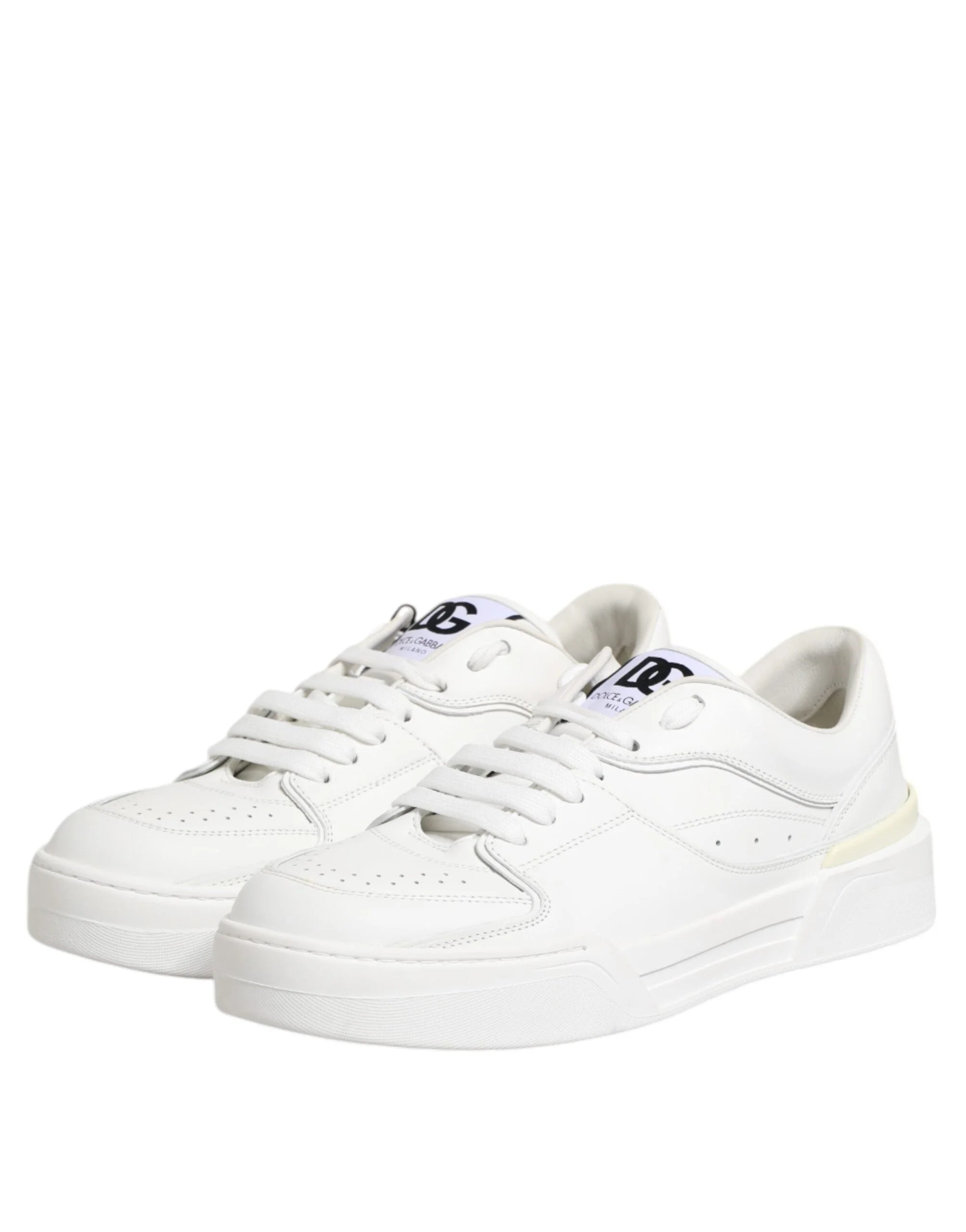 Dolce & Gabbana White Miami Leather Low Top Sneakers Shoes - Sneakers