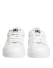 Dolce & Gabbana White Miami Leather Low Top Sneakers Shoes - Sneakers