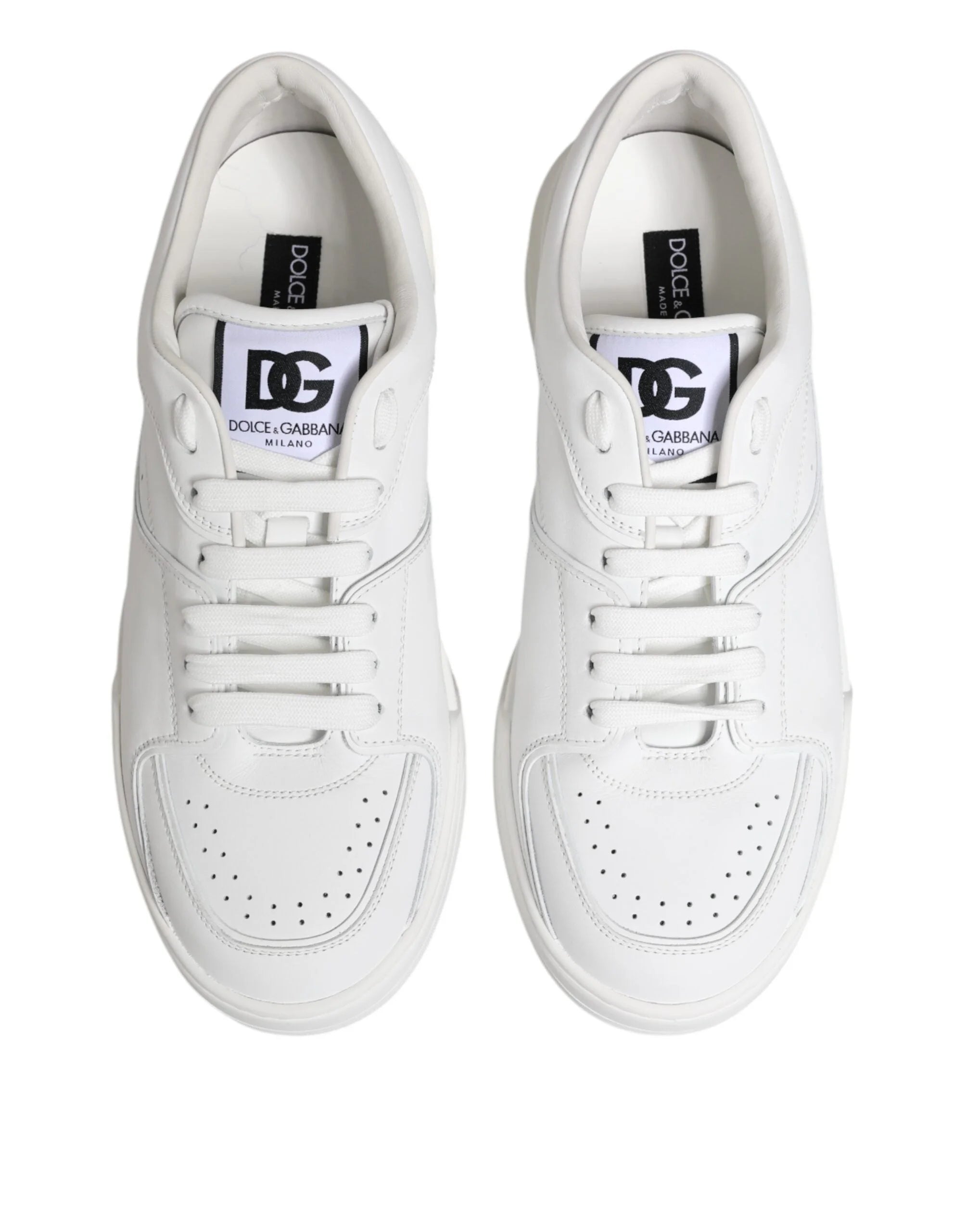 Dolce & Gabbana White Miami Leather Low Top Sneakers Shoes - EU42/US9 - Sneakers