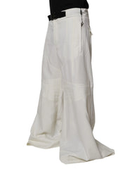 Dolce & Gabbana White Mid Waist Wide Leg Pants - IT50 | L
