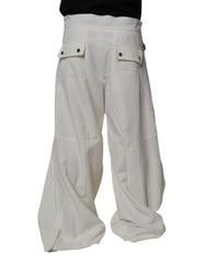 Dolce & Gabbana White Mid Waist Wide Leg Pants - IT50 | L