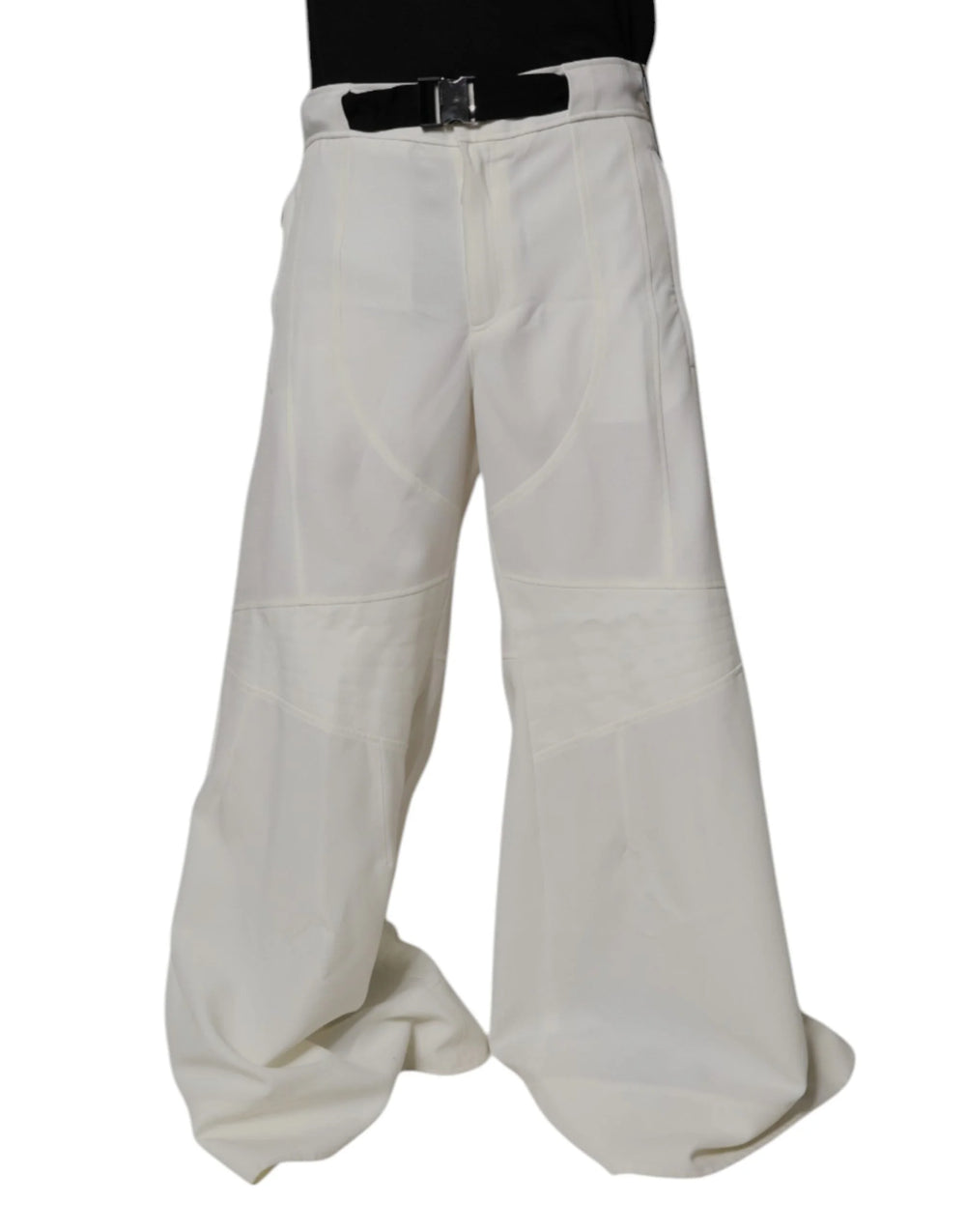 Dolce & Gabbana White Mid Waist Wide Leg Pants - IT50 | L