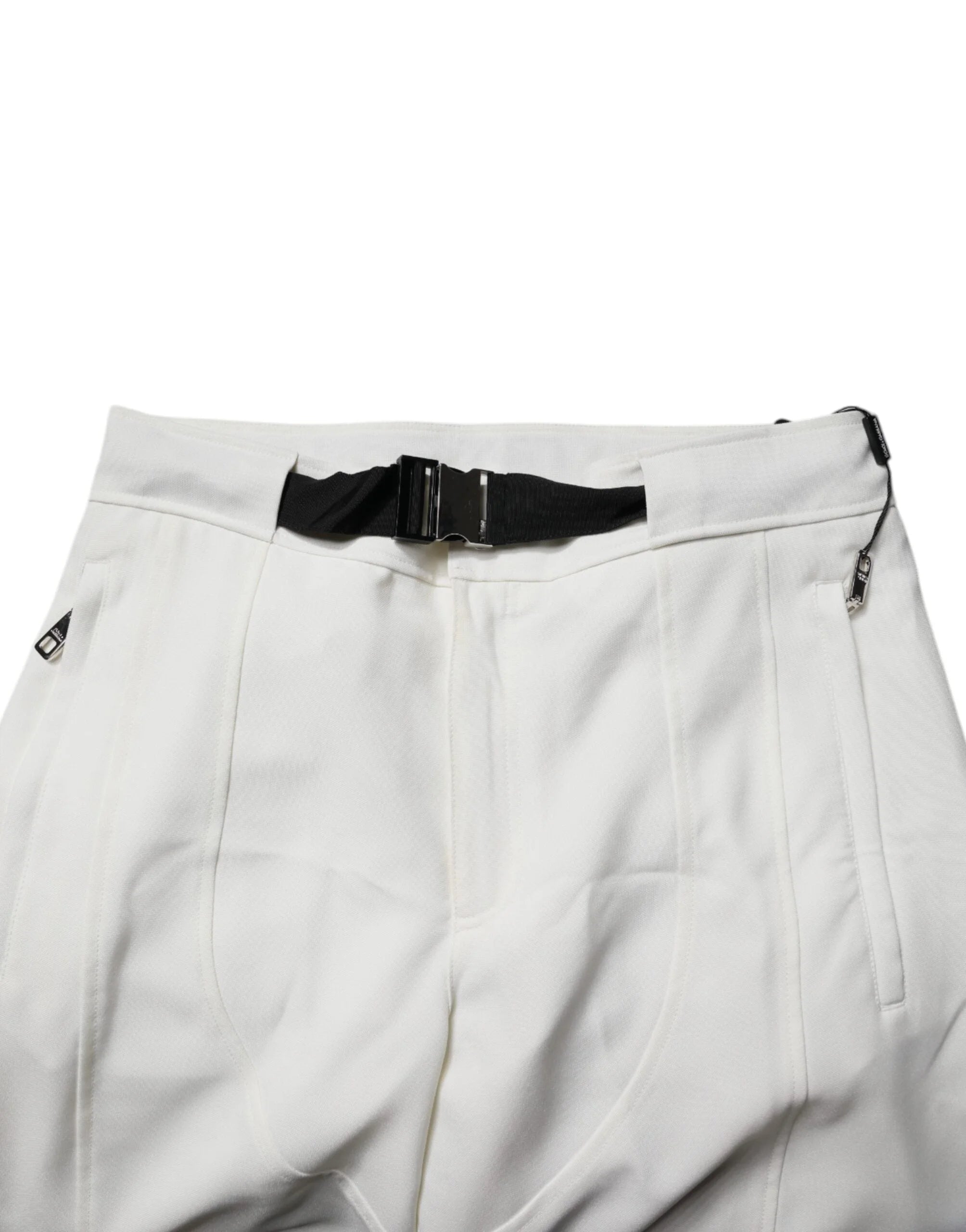 Dolce & Gabbana White Mid Waist Wide Leg Pants - IT50 | L