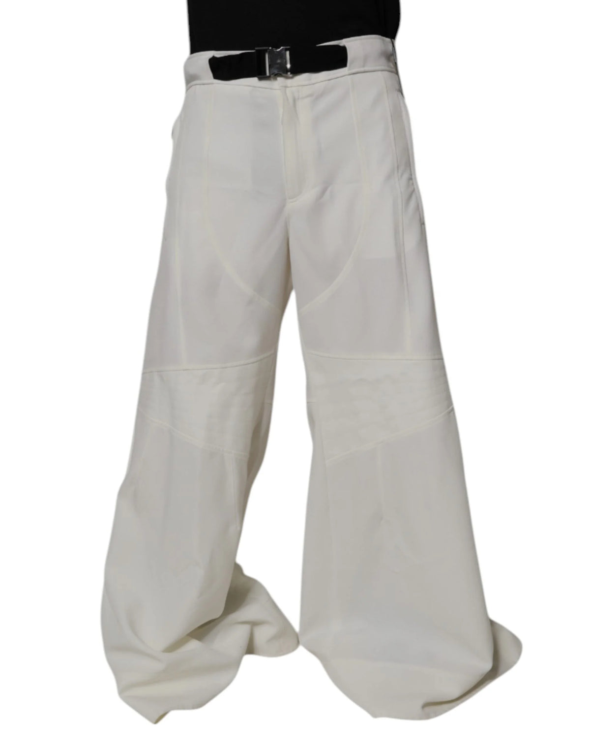 Dolce & Gabbana White Mid Waist Wide Leg Pants - IT50 | L - Trousers