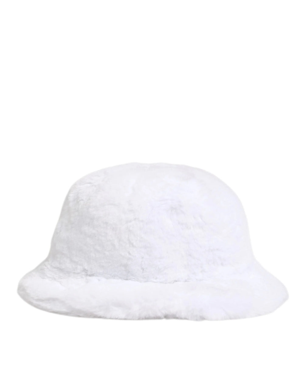 Dolce & Gabbana White Modacrylic Fur Bucket Men Capello Hat - 59 cm|L - Bucket Hats
