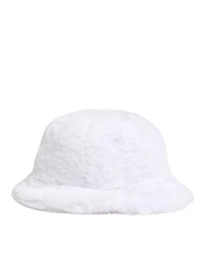 Dolce & Gabbana White Modacrylic Fur Bucket Men Capello Hat - 59 cm|L - Bucket Hats