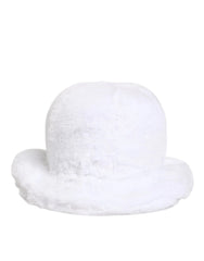 Dolce & Gabbana White Modacrylic Fur Bucket Men Capello Hat - 59 cm|L