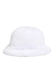Dolce & Gabbana White Modacrylic Fur Bucket Men Capello Hat - 59 cm|L - Bucket Hats