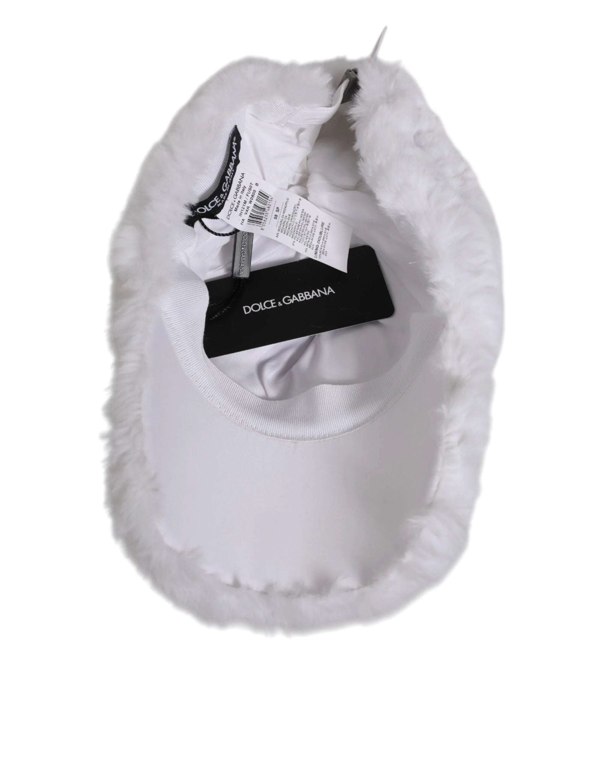 Dolce & Gabbana White Modacrylic Rapper Men Baseball Capello Hat - 58 cm|M