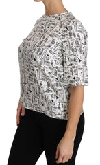 Dolce & Gabbana White Musical Instruments Print Blouse - Blouses